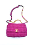 CHANEL 19 Small Tweed Magenta Pink Bag