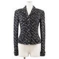 Chanel Tweed Jacket Wool Blend Black Multicolor