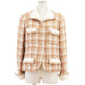 Chanel Tweed Houndstooth Wool Blend Jacket