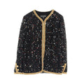 Chanel No Collar Jacket Nylon Polyester Jacket