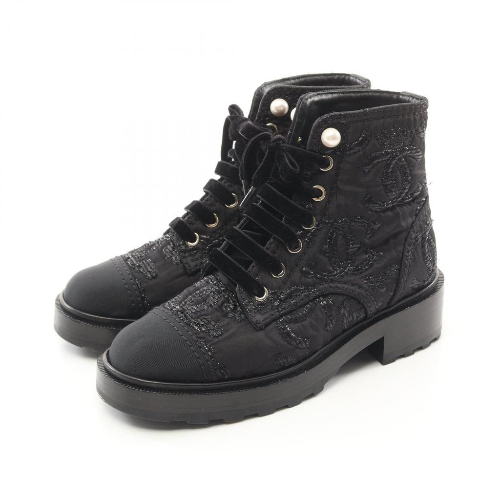 Chanel Coco Mark Fabric Boots