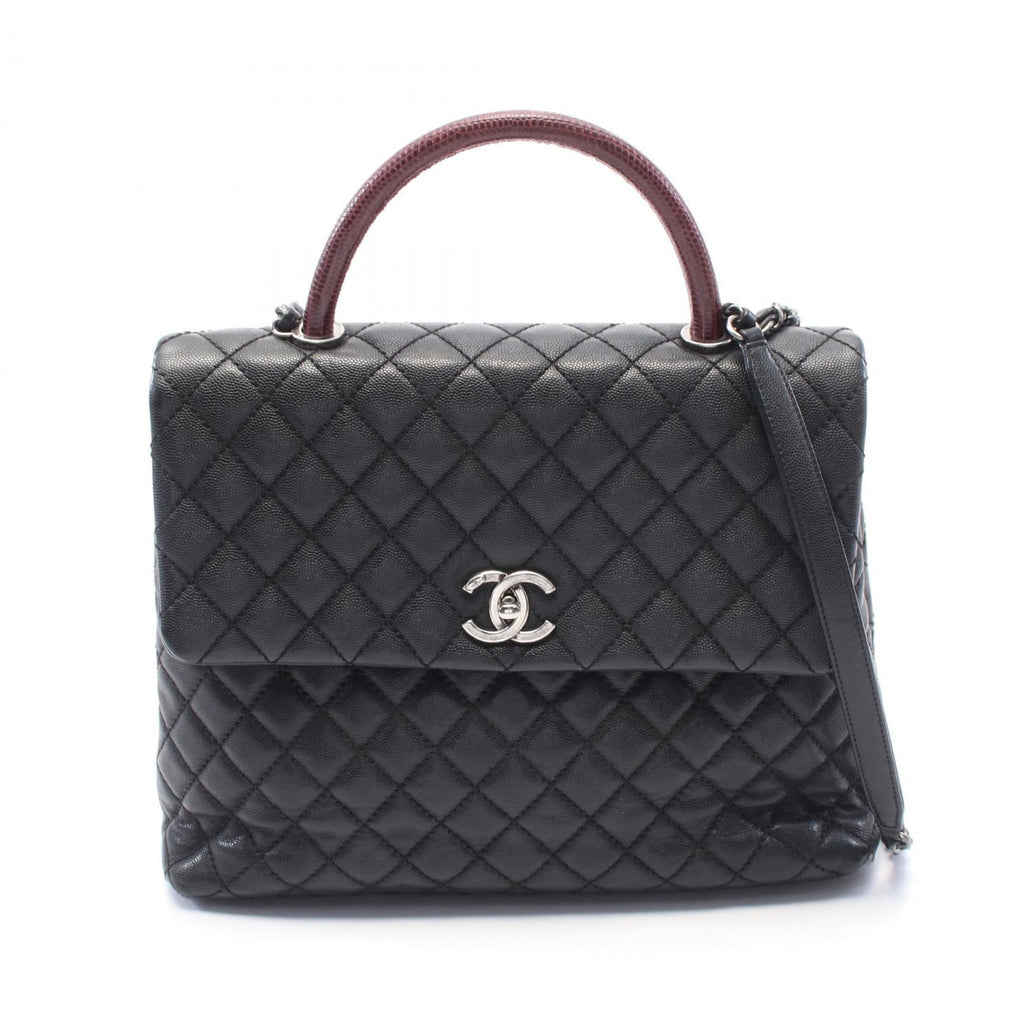 Chanel Matelasse Coco Handle Caviar Skin Exotic Leather Handbag