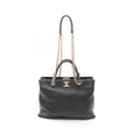Chanel Chevron V Stitch Leather Tote Bag