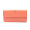 Chanel Coco Mark Grained Calfskin Long Wallet