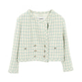 Chanel Coco Mark Bijou Button Tweed Cotton Outerwear