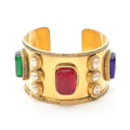 Chanel Faux Pearl Rhinestone Bangle
