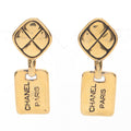 Chanel Logo Plate Earrings