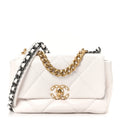 Lambskin Quilted Medium Chanel 19 Flap White