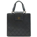 Chanel Leather Matelasse Coco Mark Handbag Black