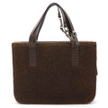 Chanel Shearling/Leather Logo Tote Bag 2way Shoulder Tote