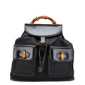 Gucci Bamboo Patent Leather Nylon Backpack