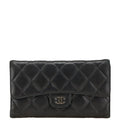 Chanel Coco Mark Matelasse Lambskin Long Wallet