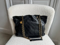 Chanel Vintage Black Lambskin Chain Tote with Gold Hardware