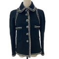 Chanel Coco Mark Button Wool Silk Blend Jacket