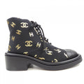 Chanel G39093Y56084 Print Fabric Lambskin Shearling Boots