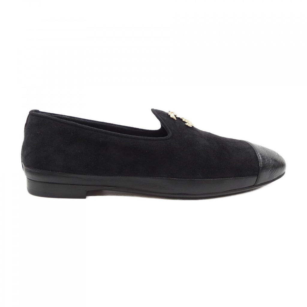 Chanel G39318Y56062 Suede Kidskin Shiny Goatskin Metal Shoes
