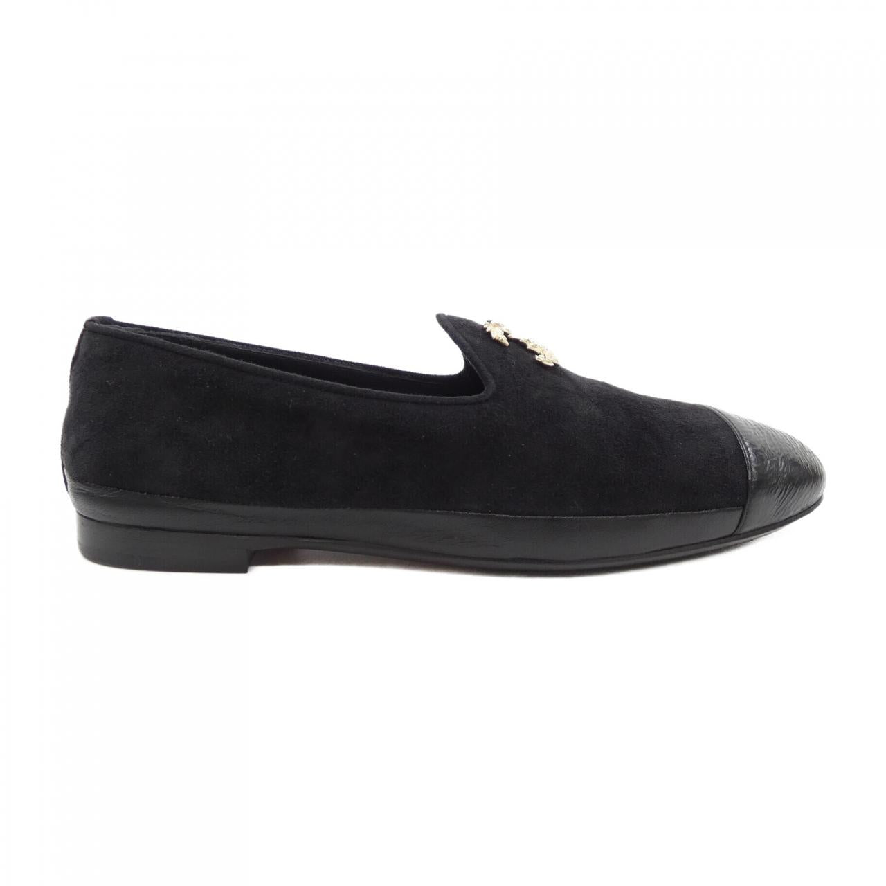 Chanel G39318Y56062 Suede Kidskin Shiny Goatskin Metal Shoes