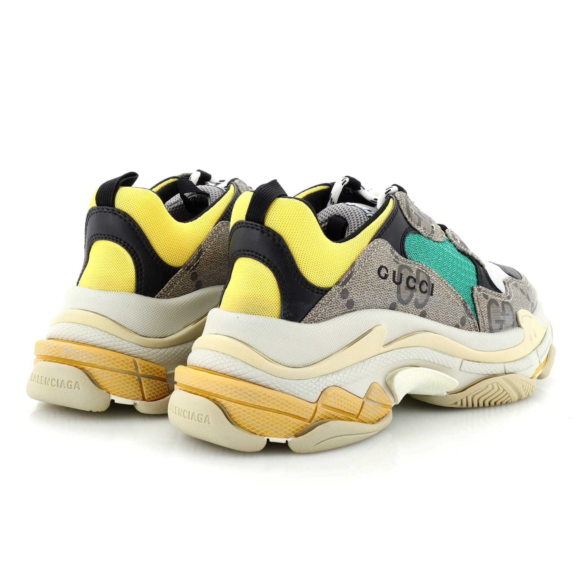 x Gucci The Hacker Project Men's Triple S Sneakers GG Coated Canvas and Fabric