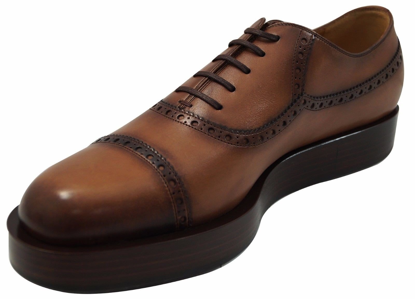 Gucci Mens US 11 Leather Platform Lace-up Oxford Shoes