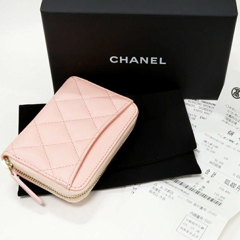 Chanel Caviar Skin Classic Zip Coin Purse Coin Case AP0216