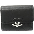 Chanel Soft Caviar Skin Coco Mark Small Flap Wallet Trifold Wallet AP1075