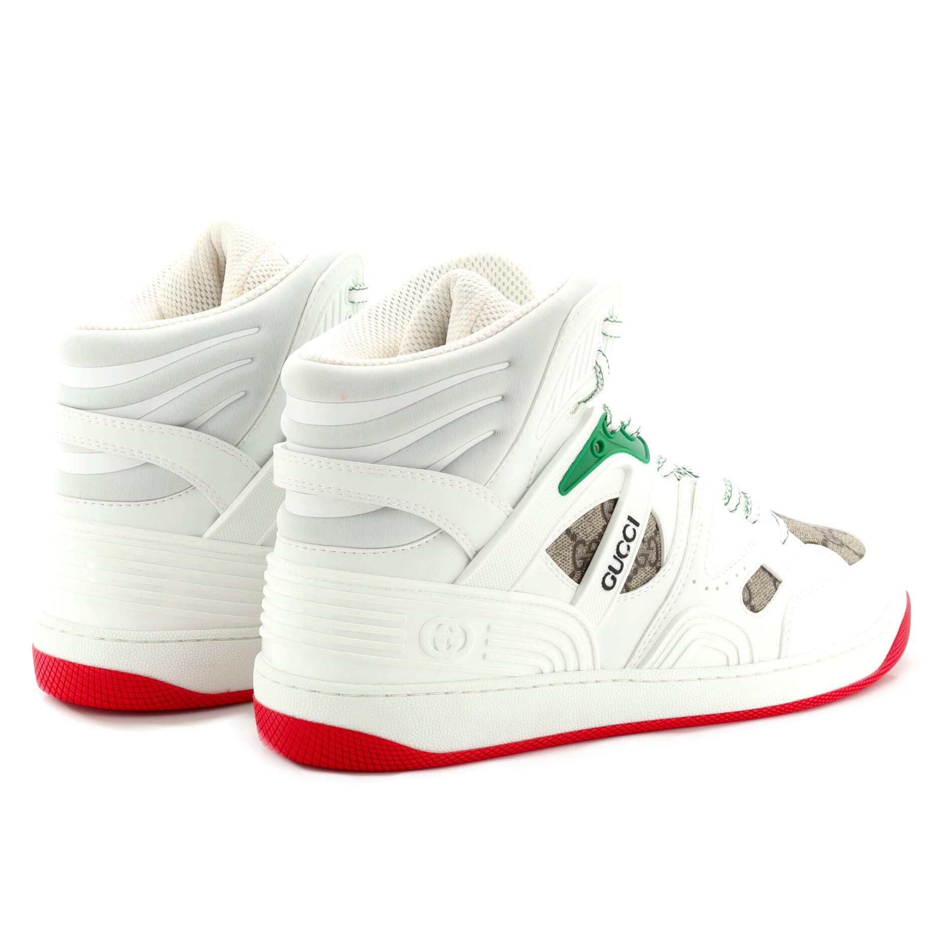 Men's Gucci Basket High-Top Sneakers GG Coated Canvas and Demetra