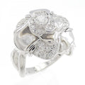 Chanel Camelia 750 White Gold Diamond Ring Size 9