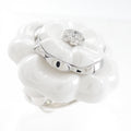 Chanel Camelia 750 White Gold Ceramic Diamond Ring
