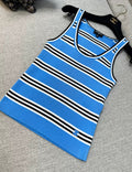 Chanel 24A blue striped knitted Top