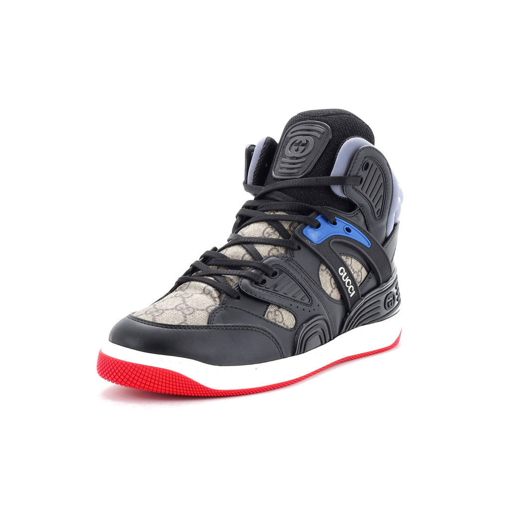 Men's Gucci Basket High-Top Sneakers GG Coated Canvas and Demetra
