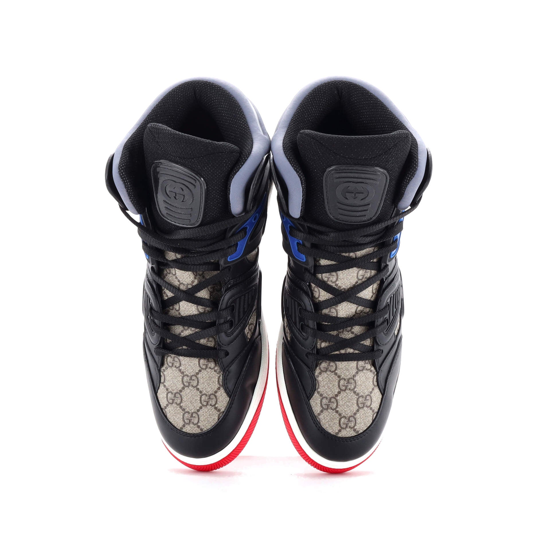 Men's Gucci Basket High-Top Sneakers GG Coated Canvas and Demetra