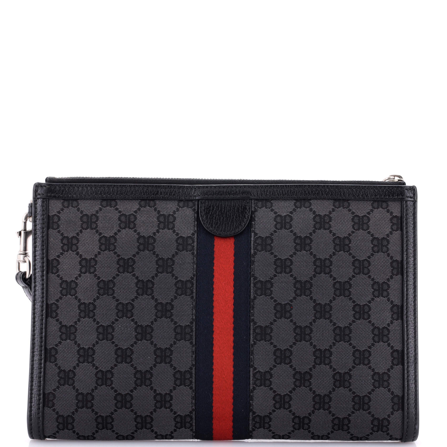 x Gucci The Hacker Project Web Wristlet Clutch BB Canvas