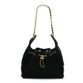Suede Quilted Small Chanel 25 Handbag Black