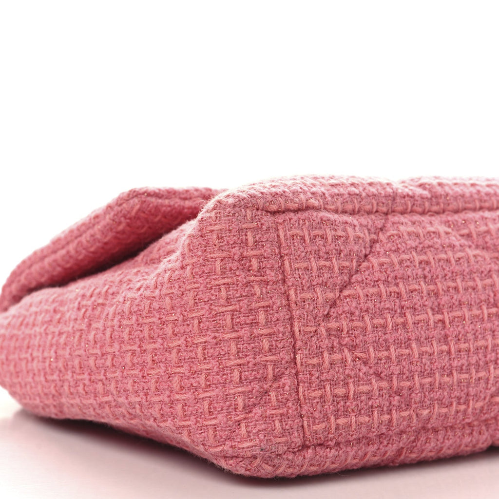 Metallic Tweed Quilted Large Chanel 19 Flap Pink