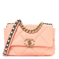 Lambskin Quilted Medium Chanel 19 Flap Light Pink