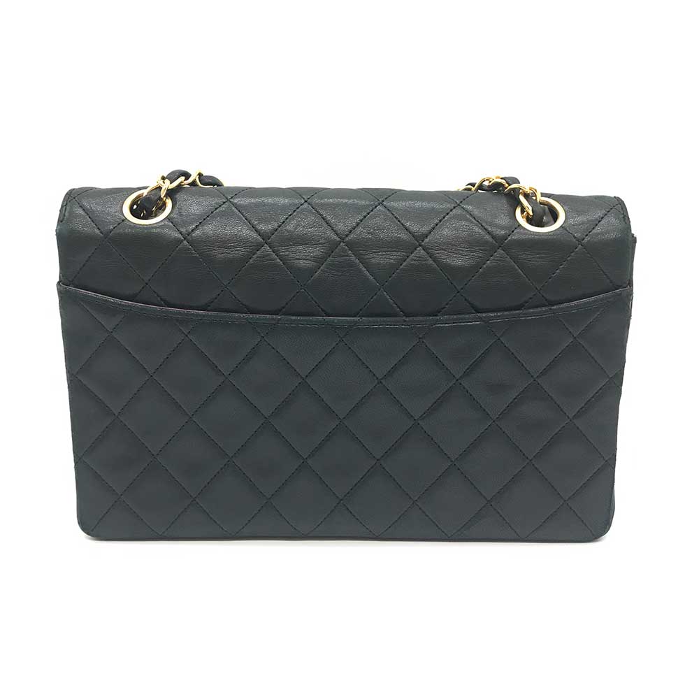 Chanel Matelasse Lambskin Chain Shoulder Bag Black