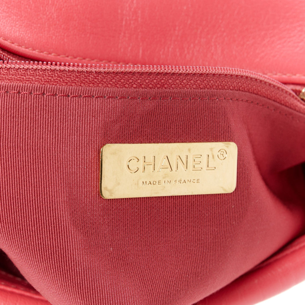 Lambskin Quilted Medium Chanel 19 Flap Dark Pink
