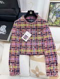 Chanel 23A purple sequin tweed jacket