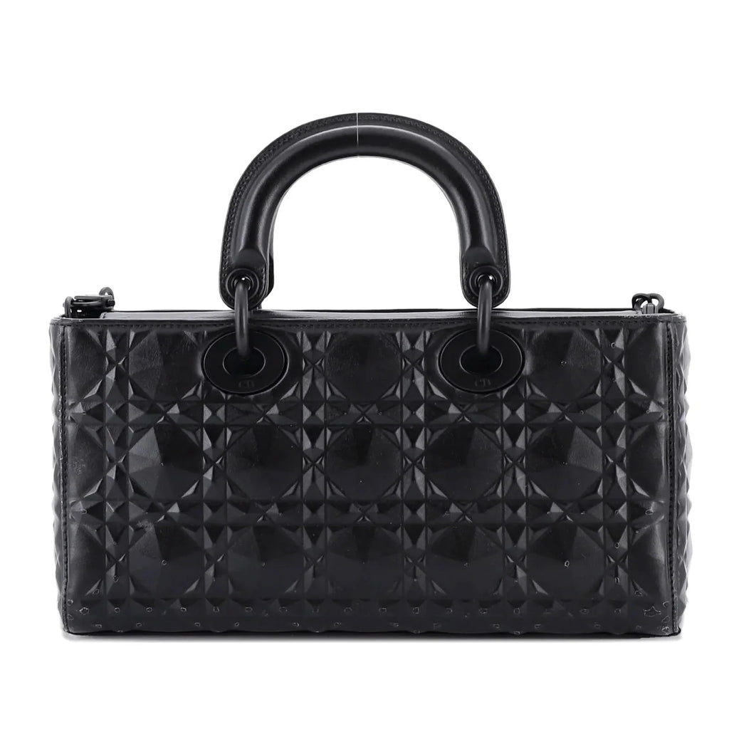 Dior Lady D-Joy Micro Diamond Cannage Calfskin Bag - Black