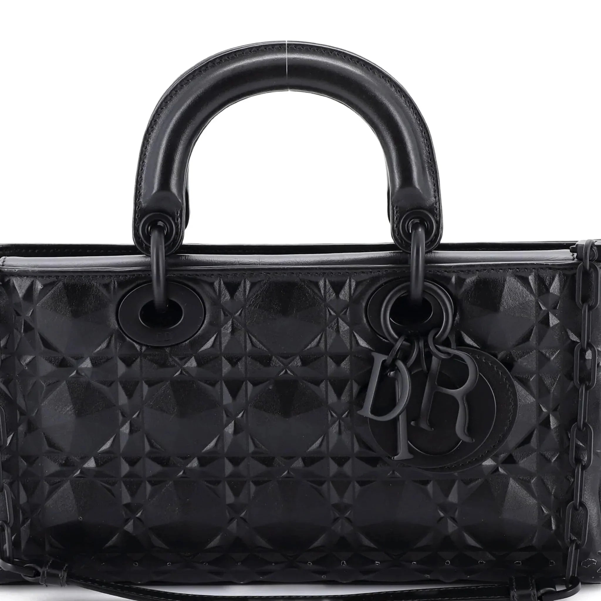 Dior Lady D-Joy Micro Diamond Cannage Calfskin Bag - Black