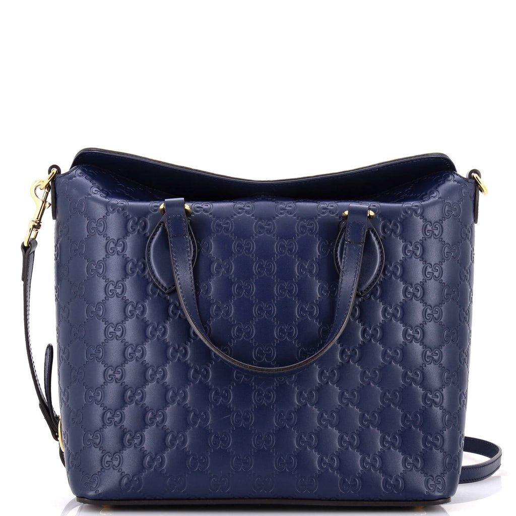 Signature Fold Over Tote Guccissima Leather Medium