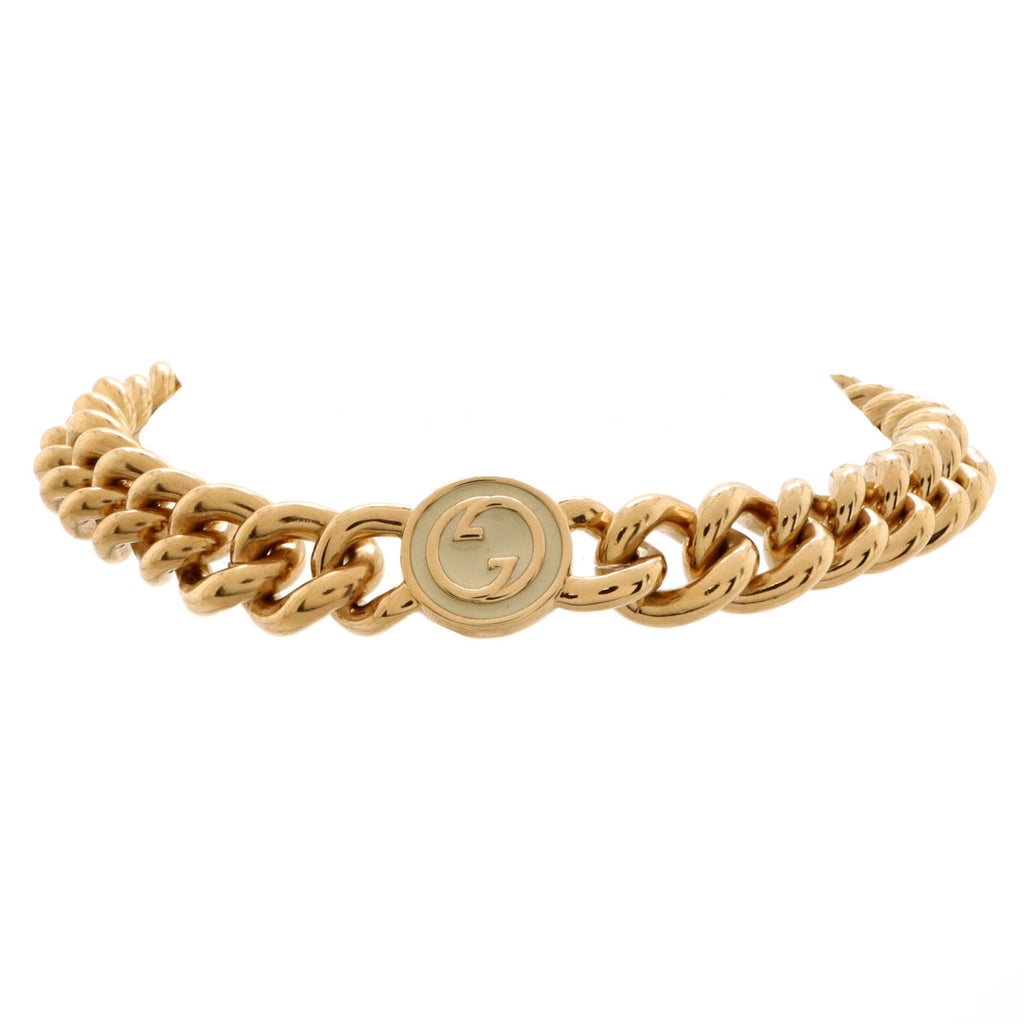 Gucci Blondie Chain Choker Necklace Metal with Enamel