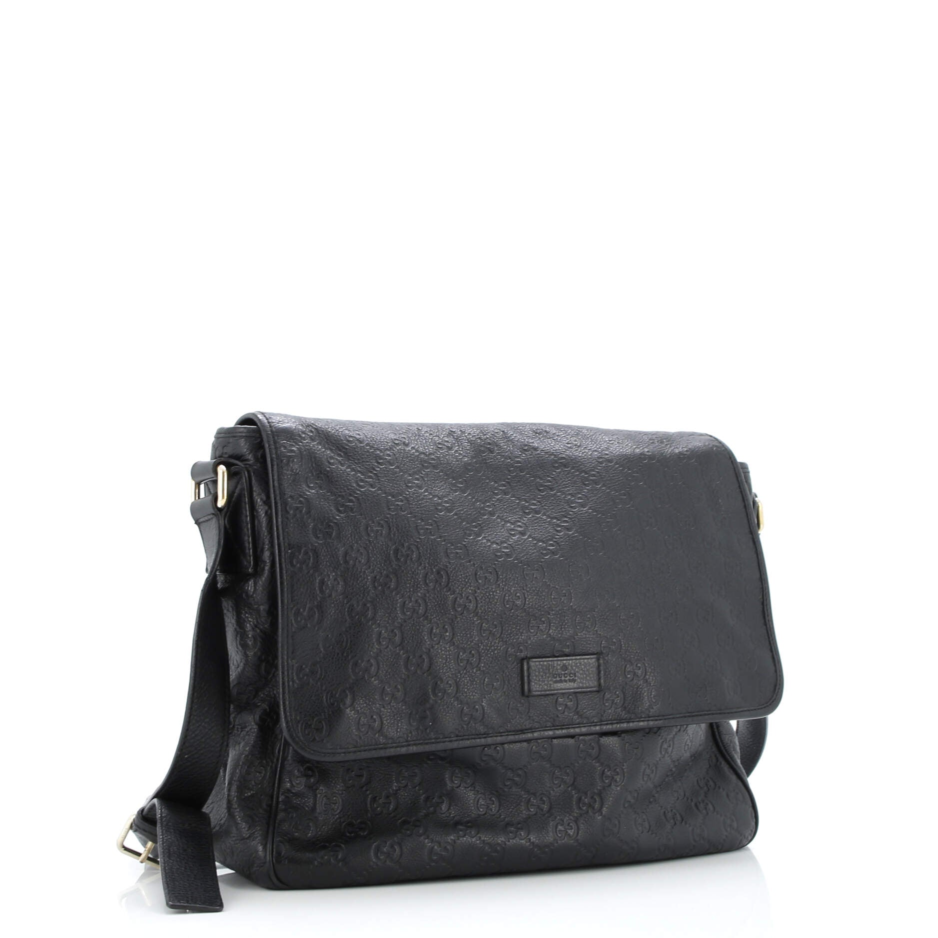 Flap Messenger Bag Guccissima Leather Large