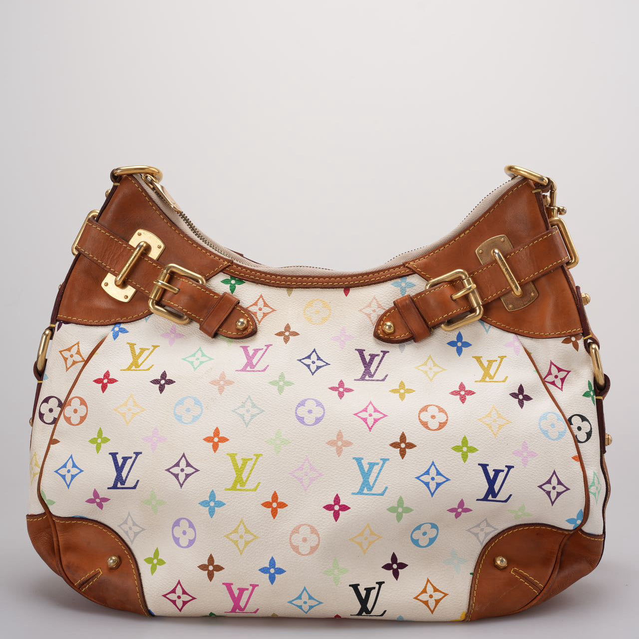 Louis Vuitton Vintage White Monogram Multicolor Greta Bag