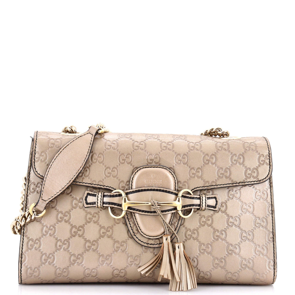 Emily Chain Flap Bag Guccissima Leather Medium