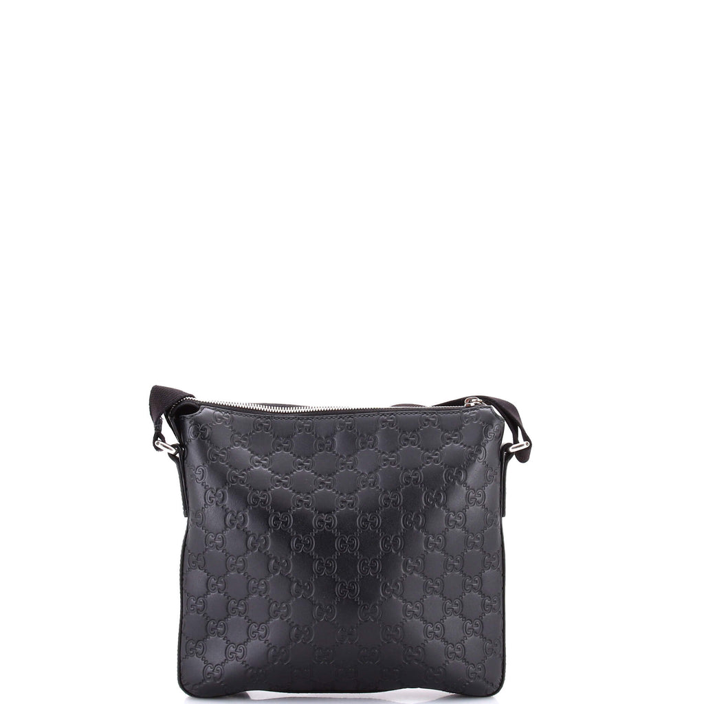 Signature Zip Messenger Bag Guccissima Leather Small