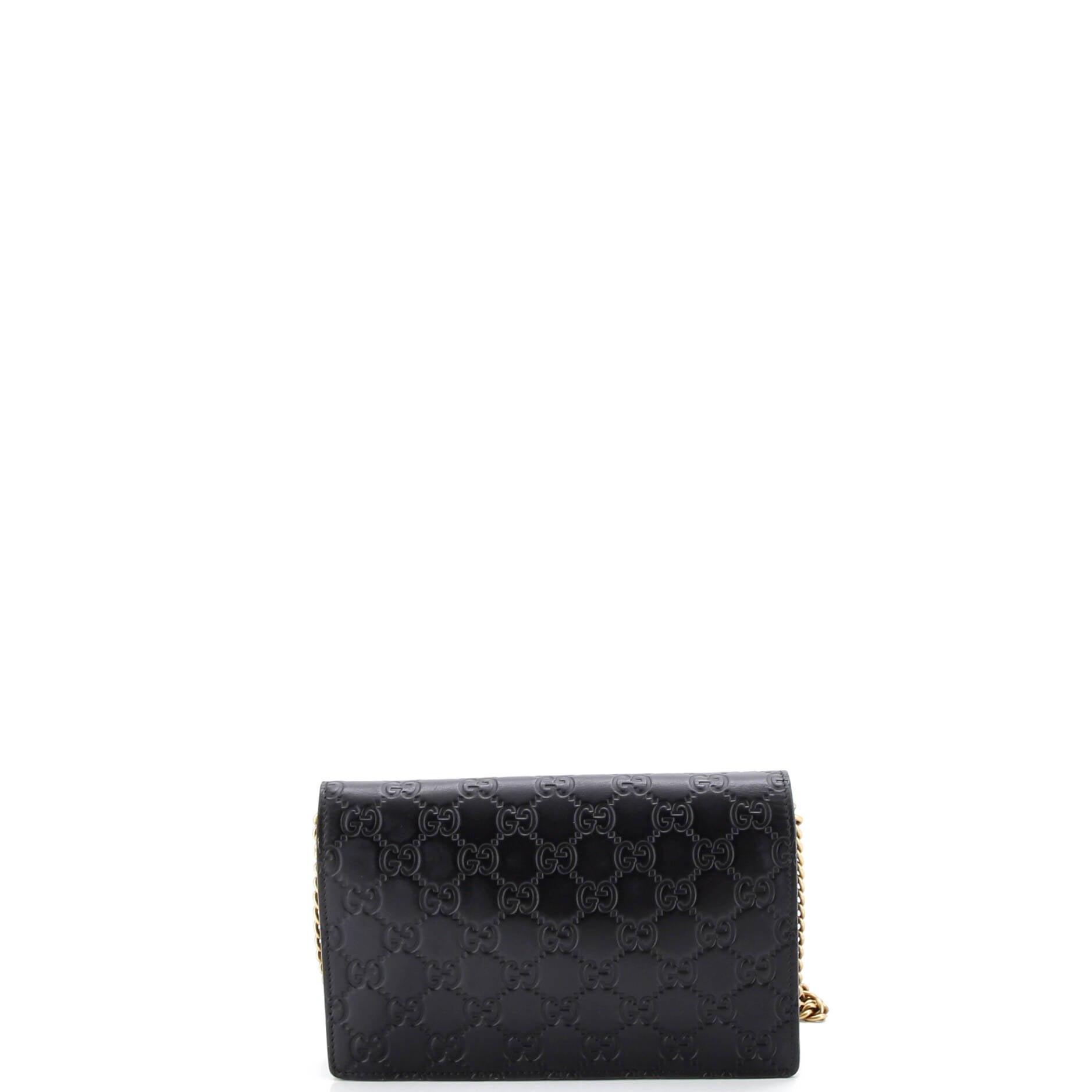 Crystal Cat Wallet on Chain Guccissima Leather