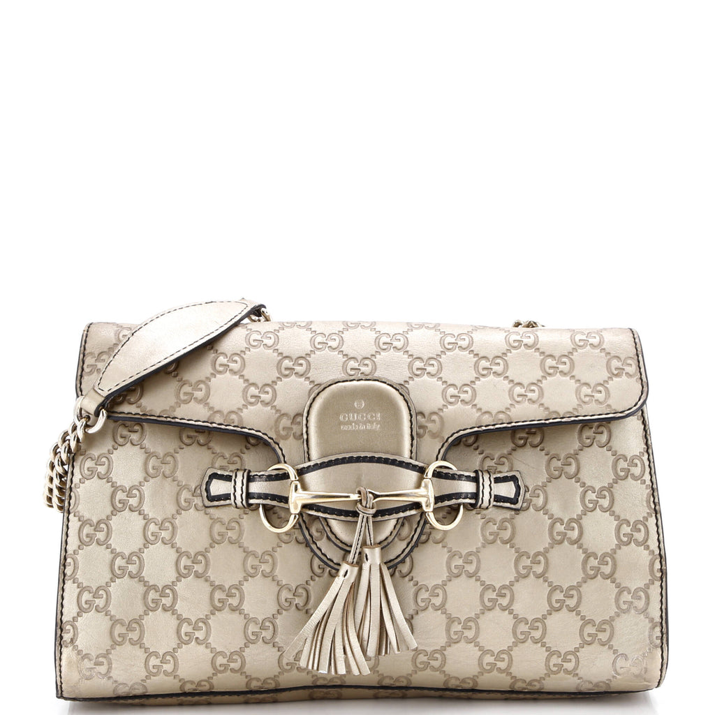 Emily Chain Flap Bag Guccissima Leather Medium
