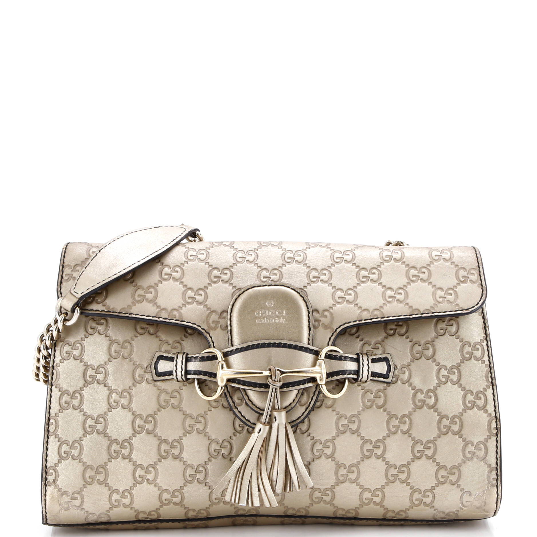 Emily Chain Flap Bag Guccissima Leather Medium
