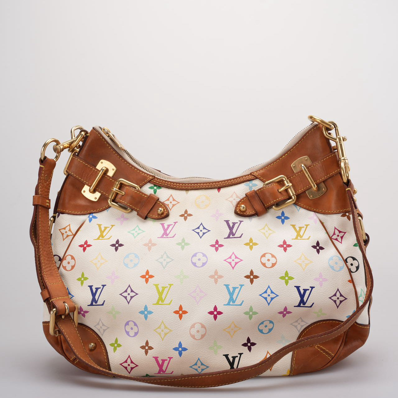 Louis Vuitton Vintage White Monogram Multicolor Greta Bag